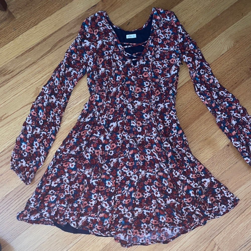 Long-sleeve Flower Patterned Dress